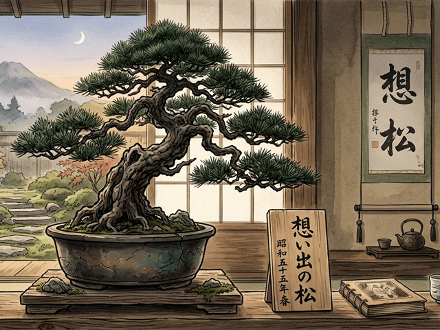 想い出の松をテーマにした盆栽